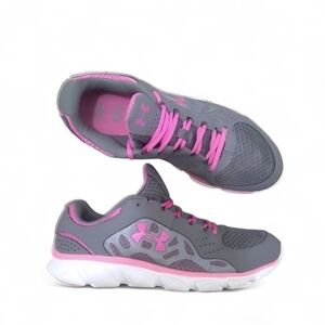 Under Armour Micro G Assert 4 Pink Gray Running Shoes Size 11 Sneakers